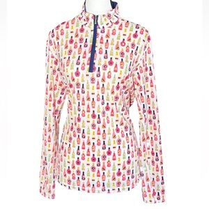 SanSoleil SolCool Long Sleeve Shirt Medium 1/4 Zip UPF50+ Wine Bottle Pickleball